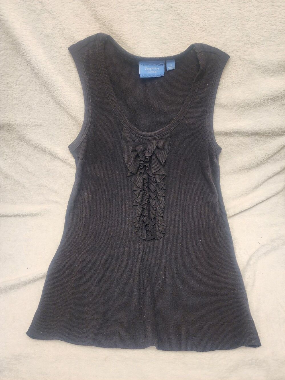 Simply Vera Wang Black Sleeveless Tank Top
